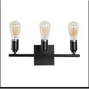 YANSUN 7.09-in W 3-Light Black Mid-century LED Wall Sconce